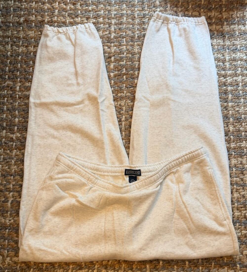 NEW Lands' End Sweatpants Mens 3XL Gray Joggers Serious Sweats Lounge Pockets